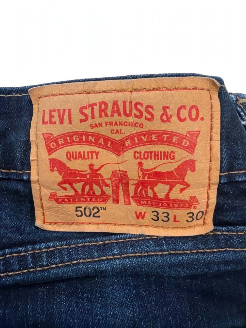 Levi's 502 Taper Fit Jeans Mens 33x30 Dark Wash Blue Denim